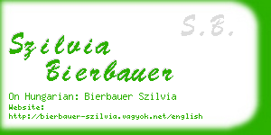 szilvia bierbauer business card